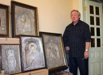 Православні ікони з льону від Володимира Денщикова ікони