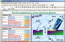 Розрахунок діаметра та кута нахилу фрези в Excel, Блог Олександра Воробйова excel