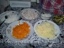 Рецепт Салат у стилі Мімоза, З куркою! салат