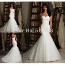 Весільна сукня AliExpress Sexy Mermaid Strapless Lace Up White Ivory Tulle Bridal Gown Wedding сукня