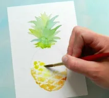 Як малювати фрукти аквареллю ананас, Художня школа імені Егідіуса Карел Густав Вапперса аквареллю