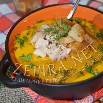 Картопляно-морквяний суп-пюре з куркою та сухариками - Кулінарні рецепти люблячої дружини картопляно-морквяний