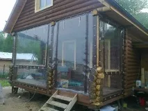 Штори для тераси та веранди захисні м’які та прозорі рулонні штори