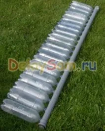 Сонячний нагрівач із пластикових пляшок води