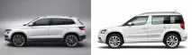 Порівняння Skoda Karoq та Шкода Йєті дизайн, двигун, габарити порівняння