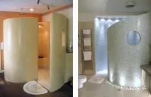 Зонування у санвузлі, перегородки для ванної кімнати зонування