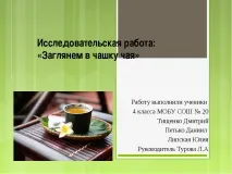 Дослідницька робота – quot; Заглянемо в чашку чаю - quot заглянемо