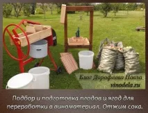 Як зробити вино підбір сировини, підготовка плодів та ягід до переробки, віджимання соку підготовка