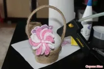 Кошик в’язаних квітів на 8 березня (міні МК) - Вироби - Країна Мам кошик