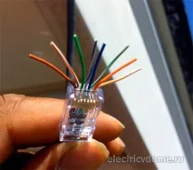 Підключення розетки RJ 45 кабель