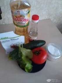 Рецепт Салат з помідорів та огірків у маринаді, помідорів