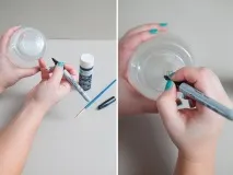 Склянки для напоїв з різнобарвним дном гостей