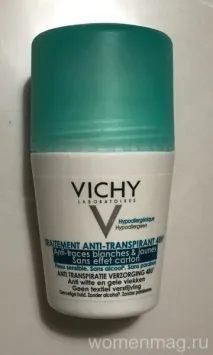 Дезодорант-антиперспірант Vichy48H Anti-Perspirant проти білих та жовтих плям на одязі дезодорант-антиперспірант