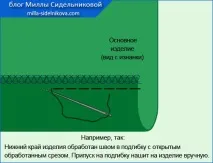 Обробка низу виробів з підкладкою підкладкою