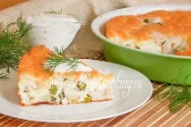 Омлет з куркою та горошком. омлет
