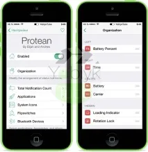 Protean - твік із Cydia, що дозволяє переміщати та приховувати іконки у статус-барі iOS, Новини Apple cydia