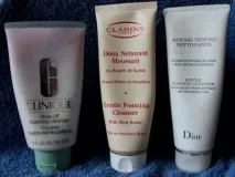 Тріо засобів для вмивання Clinique, Clarins, Dior тріо
