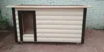 Будка для собаки warm booth утеплена обробка вагонкою утеплена