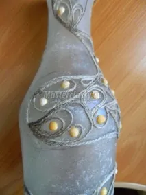Декор пляшки лляним шнуром пляшки