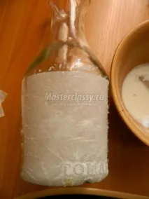 Декор пляшки лляним шнуром пляшки