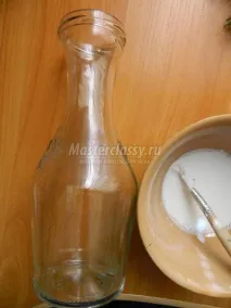 Декор пляшки лляним шнуром декор