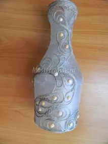 Декор пляшки лляним шнуром шнуром