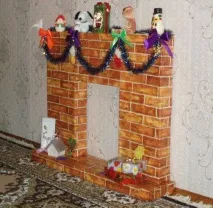 Камін із коробоккартонний своїми руками, новорічний декор ка зробити, майстер-клас та фото руками