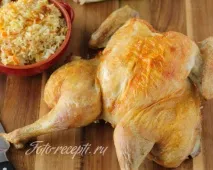 Курка, фарширована рисом - Фото-рецепти покрокового приготування рисом