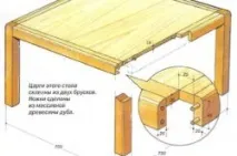 Журнальний стіл своїми руками з дубового каркасу та ДСП креслення, схеми (фото та відео) стіл