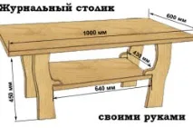 Журнальний стіл своїми руками з дубового каркасу та ДСП креслення, схеми (фото та відео) журнальний