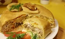 Блинний пиріг з куркою та грибами рецепти млинців з грибами рецепти