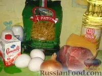 Рецепт Запіканка з макаронами та м’ясом на дуже
