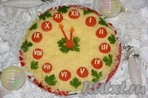 Салат - Новорічний годинник - 11 покрокових фото в рецепті покрокових