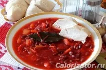 Борщ з квасолею та куркою - калорійність, склад, опис куркою