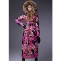 Пуховик AliExpress Stunning! 2014 Newest fashion Luxury women long down jacket, Multicolor Print aliexpress