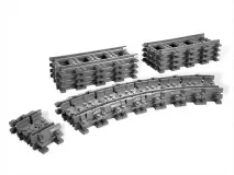 Залізничні колії Lego City 7895 (стрілки) та 7499 (рейки) залізничні