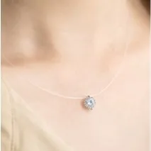 Кольє Aliexpress Fine Transparent Invisible Necklace Super Shinning 8mm Zircon Choker Necklace necklace