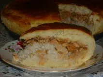 Пиріг з горбушею та рисом горбушею