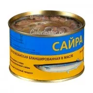 Сайра бланшована в олії - калорійність, корисні властивості, користь та шкода, опис властивості