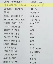 Nissan March (Micra), глухне, горить помилка P0100-Mass Air Flow Sensor march