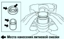 Ремонт механізму гальм передніх коліс Toyota Camry гальм