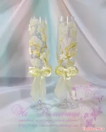 Весільні фужери - Весільні аксесуари своїми руками аксесуари
