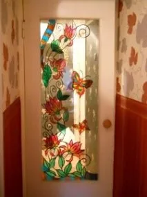 Вітражні двері декор своїми руками. своїми