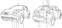 Параметри лампочок у фарах Nissan Juke фарах