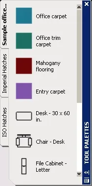 Інструментальні палітри, AutoCAD 2005 палітри