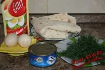 Рулет з лаваша з тунцем - Збірник кулінарних рецептів рулет