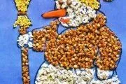 Аплікації з крупи та насіння з допомогою фарбування та покрокового майстер-класу насіння