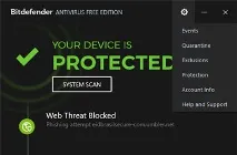 Antivirus BitDefender Free Edition на потужному популярному движку free