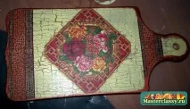 Декупаж досточки з використанням аквалаку дошку