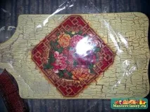 Декупаж досточки з використанням аквалаку аквалаку
